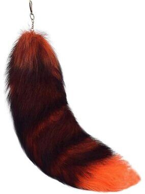 Women's Orange 1 Pendant Cosplay Costume Halloween Furry Tails Keychain Handbag
